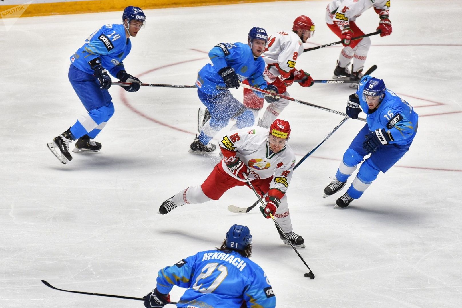 Матч сборных Казахстана и Беларуси на чемпионате мира по хоккею первого дивизиона