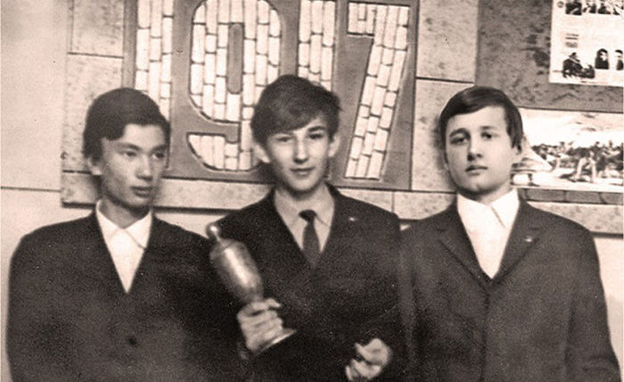 Касым-Жомарт Токаев, Вячеслав Константинов и Андрей Антоненко (слева направо), 1970 год 