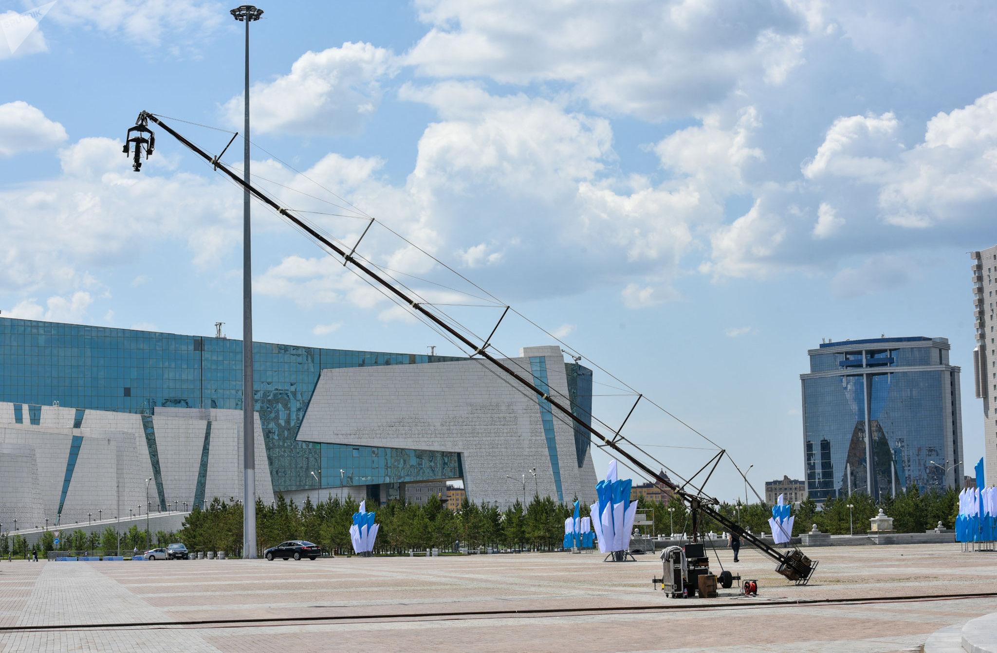 Подготовка к инаугурации президента Казахстана на площади Казак ели