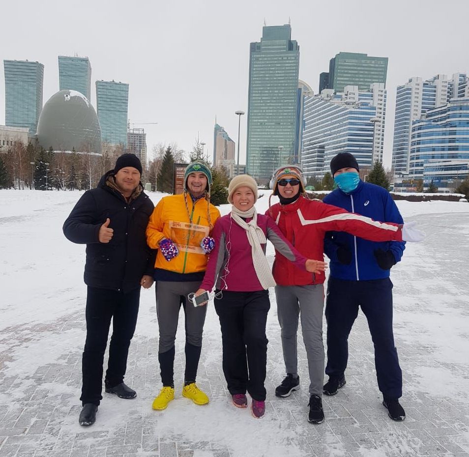 Астанчане пробежали марафон 1 января