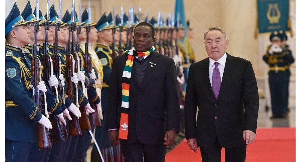 Фотодерек: Зимбабве президенті Назарбаевпен кездесуге ерекше киініп келді