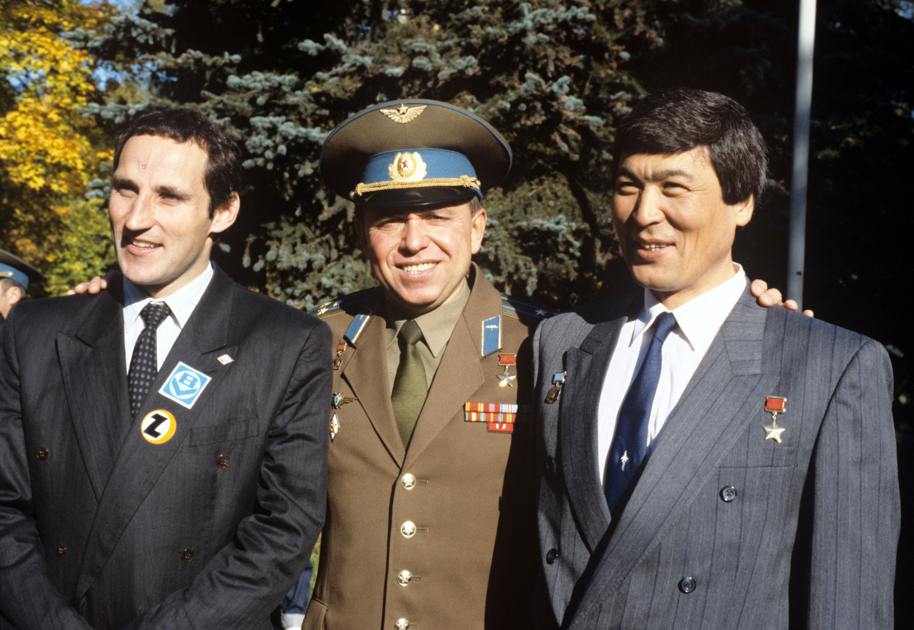 Fran Fıber, Aleksandr Volkov, Toktar Aýbakırov. Arhıvnoe foto